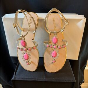 Lilly Pulitzer Katie Sandal in Pink. Size 7 1/2. BNIB. Never worn.